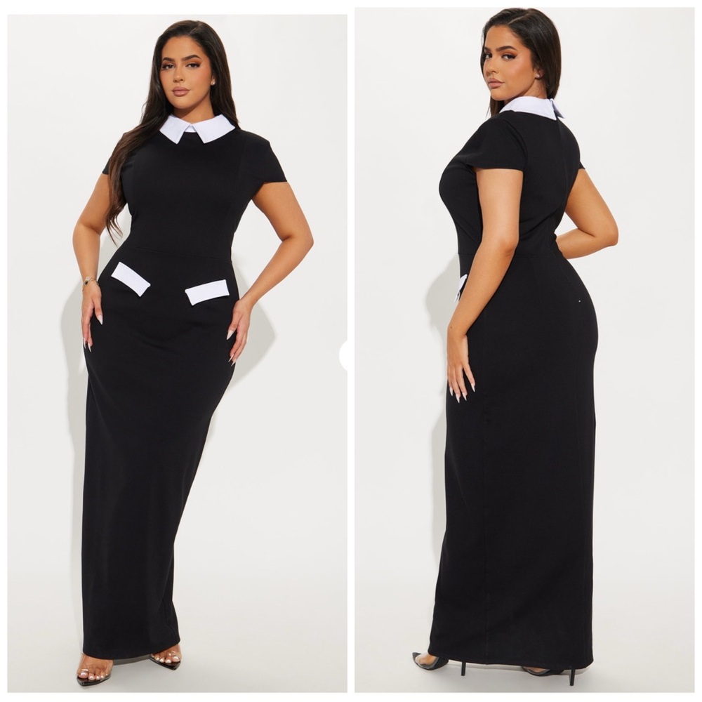 Elegant Black and White Women's Dress